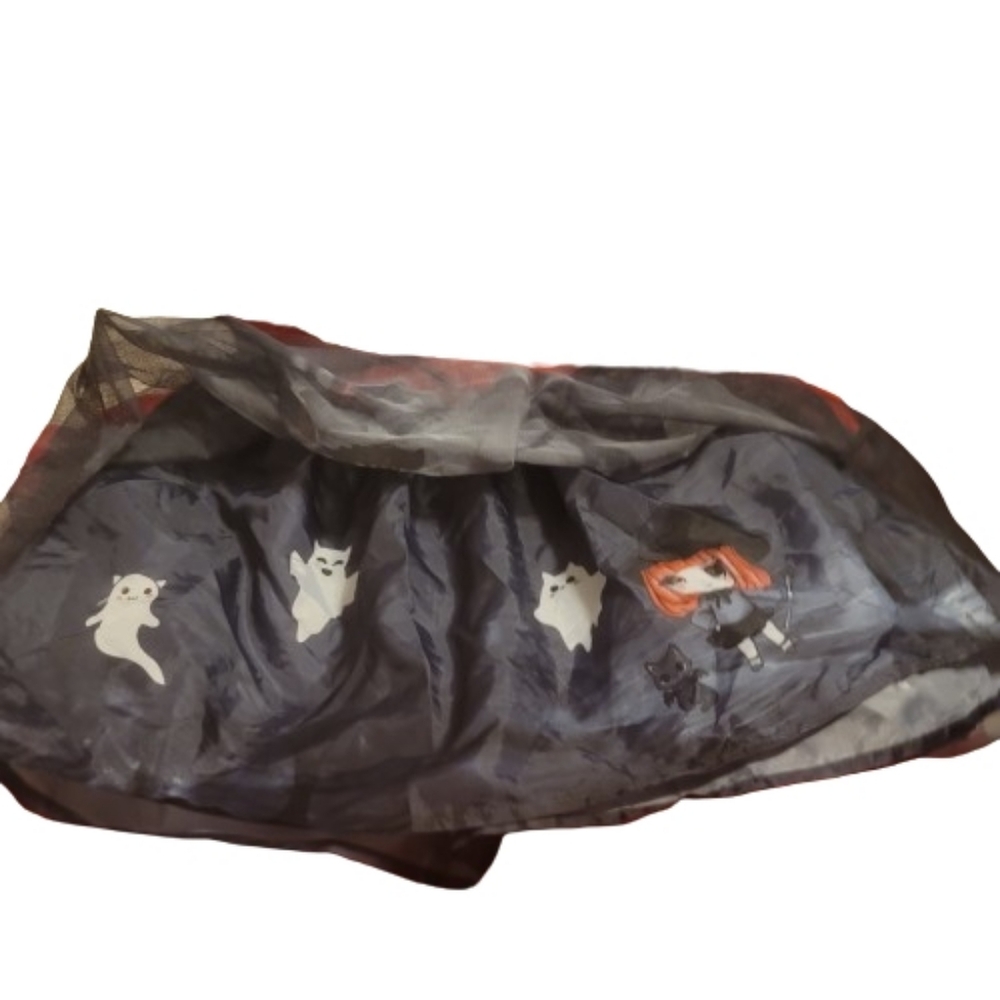 Halloween Ghost and Bat Skirt Tutu Lace Over Lay Kids Elastic Waist Girls